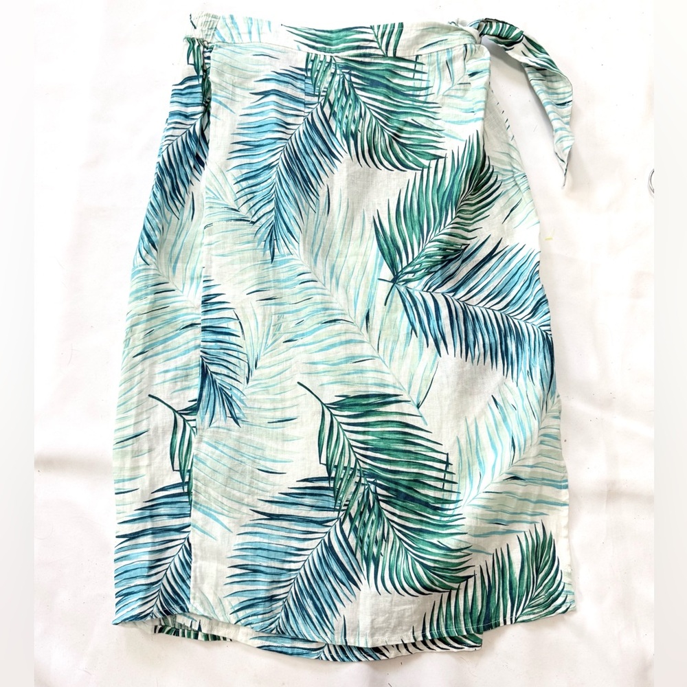 100% Linen Tahari Wrap Skirt - Vacation Mode On